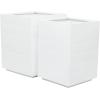 image:imageDeco 79 Metal Indoor Outdoor Planter Minimalistic Rectangular Large Planter Pot Set of 2 Planters 28 24H WhiteWhite