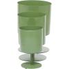 image:imageDeco 79 Metal Indoor Outdoor Planter Small Planter Pot with Pedestal Base Set of 3 Planters 14 13 10H Green