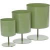 image:imageDeco 79 Metal Indoor Outdoor Planter Small Planter Pot with Pedestal Base Set of 3 Planters 14 13 10H Green