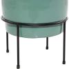 image:imageDeco 79 Metal Indoor Outdoor Planter Small Planter Pot with Removable Black Stand Set of 3 Planters 10 13 14H TealTeal