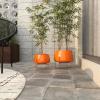 image:imageDeco 79 Metal Indoor Outdoor Planter Small Planter Pot with Removable Stand Set of 2 Planters 8 10H YellowOrange