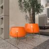 image:imageDeco 79 Metal Indoor Outdoor Planter Small Planter Pot with Removable Stand Set of 2 Planters 8 10H YellowOrange