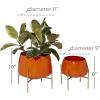 image:imageDeco 79 Metal Indoor Outdoor Planter Small Planter Pot with Removable Stand Set of 2 Planters 8 10H YellowOrange