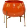 image:imageDeco 79 Metal Indoor Outdoor Planter Small Planter Pot with Removable Stand Set of 2 Planters 8 10H YellowOrange