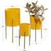 image:imageDeco 79 Metal Indoor Outdoor Planter Small Planter Pot with Removable Stand Set of 2 Planters 8 10H YellowYellow