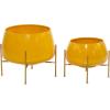 image:imageDeco 79 Metal Indoor Outdoor Planter Small Planter Pot with Removable Stand Set of 2 Planters 8 10H YellowYellow