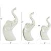 image:imageDeco 79 Porcelain Ceramic Elephant Decorative Sculpture Home Decor Statues Set of 3 Accent Figurines 14 12 10H Silver