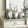 image:imageDeco 79 Porcelain Ceramic Elephant Decorative Sculpture Home Decor Statues Set of 3 Accent Figurines 14 12 10H Silver