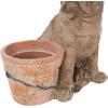 image:imageDeco 79 Resin Dog Indoor Outdoor Planter Textured Small Planter Pot with Antique Pot Planter 10 x 8 x 11 Brown