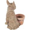image:imageDeco 79 Resin Dog Indoor Outdoor Planter Textured Small Planter Pot with Antique Pot Planter 10 x 8 x 11 Brown