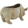 image:imageDeco 79 Resin Pig Indoor Outdoor Planter Small Planter Pot with Distressed Details Planter 16 x 7 x 8 Beige