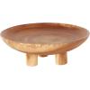 image:imageDeco 79 Teak Wood Handmade Decorative Bowl Round with Peg Legs 17 x 17 x 6 Brown