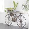 image:imageDeco 79 Wood Indoor Plantstand Wheelbarrow 1 Shelf Plant Shelf Plant Stand 45 x 15 x 33 CreamBronze