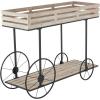 image:imageDeco 79 Wood Indoor Plantstand Wheelbarrow 1 Shelf Plant Shelf Plant Stand 45 x 15 x 33 CreamCream