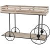 image:imageDeco 79 Wood Indoor Plantstand Wheelbarrow 1 Shelf Plant Shelf Plant Stand 45 x 15 x 33 CreamCream