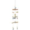 image:imageDeco 79 Bamboo Wood Ship Wheel Handmade Windchime with Log Chimes 8 x 4 x 36 Blue9 x 2 x 41