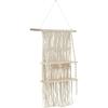image:imageDeco 79 Cotton Fabric Macrame Handmade Wall Shelf 2 Shelves  25 x 6 x 49 White