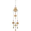 image:imageDeco 79 Eclectic Mango Wood Hamas Hand Windchime with Multiple Bells and Lotuses 5L x 32H Brown