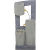 image:imageDeco 79 Fiberglass 3 Tier Fountain with LED Light 16 x 11 x 38 Gray
