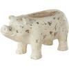 image:imageDeco 79 Magnesium Oxide Pig Indoor Outdoor Planter Small Planter Pot with Distressed Details Planter 7 x 17 x 8 Light BrownLight Brown