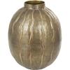 image:imageDeco 79 Metal Decorative Vase Snakeskin Inspired Centerpiece Vase with Dimensional Wavy Accents Flower Vase for Home Decoration 9 x 9 x 12 Brass