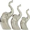 image:imageDeco 79 Porcelain Ceramic Elephant Decorative Sculpture Home Decor Statues Set of 3 Accent Figurines 14 12 10H Silver