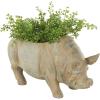 image:imageDeco 79 Resin Pig Indoor Outdoor Planter Small Planter Pot with Distressed Details Planter 16 x 7 x 8 Beige