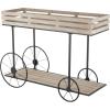 image:imageDeco 79 Wood Indoor Plantstand Wheelbarrow 1 Shelf Plant Shelf Plant Stand 45 x 15 x 33 CreamCream