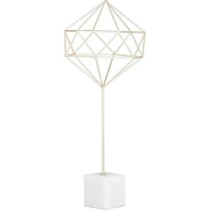 image:imageCosmoLiving by Cosmopolitan Marble Geometric Sculpture with Black Base 9 x 9 x 18 Gold22 x 9 x 9