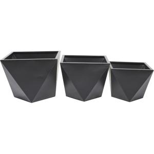 image:imageCosmoLiving by Cosmopolitan Metal Geometric Indoor Outdoor Planter Hexagon Large Planter Pot Set of 3 Planters 20 16 10W WhiteBlack