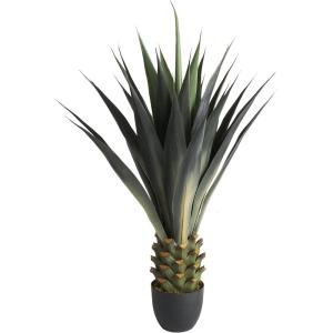 image:imageDeco 79 Faux Foliage Agave Artificial Tree with Black Pot 27 x 27 x 47 Green3ft 11in