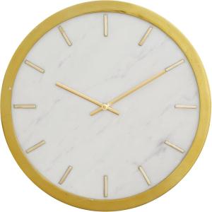 image:imageDeco 79 Marble Wall Clock with White Face 16 x 2 x 16 GoldGold
