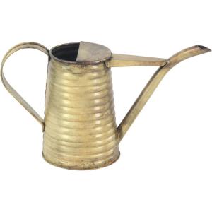 image:imageDeco 79 Metal Watering Can Indoor Outdoor Planter Beehive Shaped Watering Can Small Planter Pot with Large Loop Handle Planter 14 x 8 x 12 CreamBrass