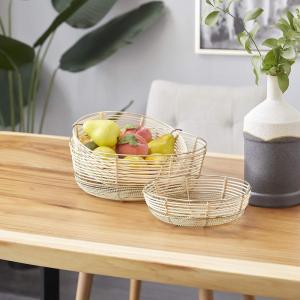 image:imageDeco 79 Metal Wire Decorative Bowl Set of 3 9 11 13W Gold