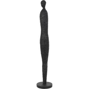 image:imageDeco 79 Polystone People Decorative Sculpture Tall Slim Figure Home Decor Statue with Ribbed Body and Glitter Accents Accent Figurine 8 x 8 x 43 Black