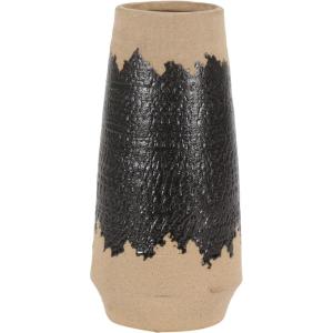 image:imageDeco 79 Porcelain Ceramic Decorative Vase Centerpiece Vase with Terracotta Details Flower Vase for Home Decoration 6 x 6 x 17 Black7 x 7 x 14