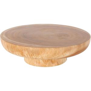 image:imageDeco 79 Teak Wood Handmade Decorative Bowl with Elevated Base 17 x 17 x 5 Brown