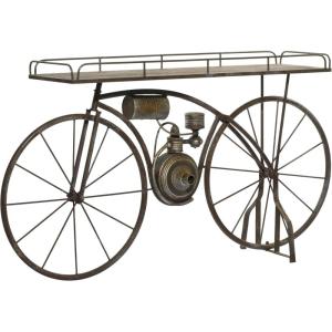 image:imageDeco 79 Wood Indoor Plantstand Wheelbarrow 1 Shelf Plant Shelf Plant Stand 45 x 15 x 33 CreamBronze