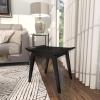image:imageDeco 79 Wood Living Room Stool Minimalistic Curved Ottoman Foot Stool 19 x 15 x 17 BlackBlack