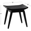 image:imageDeco 79 Wood Living Room Stool Minimalistic Curved Ottoman Foot Stool 19 x 15 x 17 BlackBlack