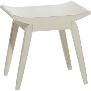 image:imageDeco 79 Wood Living Room Stool Minimalistic Curved Ottoman Foot Stool 19 x 15 x 17 BlackWhite