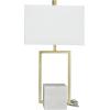 image:imageCosmoLiving by Cosmopolitan Marble Room Table Lamp Geometric Accent Lamp with Square Shade Lamp 15 x 9 x 27 GoldGold