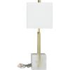 image:imageCosmoLiving by Cosmopolitan Marble Room Table Lamp Geometric Accent Lamp with Square Shade Lamp 15 x 9 x 27 GoldGold