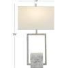 image:imageCosmoLiving by Cosmopolitan Marble Room Table Lamp Geometric Accent Lamp with Square Shade Lamp 15 x 9 x 27 GoldSilver