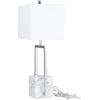 image:imageCosmoLiving by Cosmopolitan Marble Room Table Lamp Geometric Accent Lamp with Square Shade Lamp 15 x 9 x 27 GoldSilver