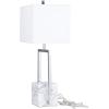 image:imageCosmoLiving by Cosmopolitan Marble Room Table Lamp Geometric Accent Lamp with Square Shade Lamp 15 x 9 x 27 GoldSilver