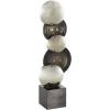 image:imageDeco 79 Glass Abstract Decorative Sculpture Stacked Orb Home Decor Statue with Black Base Accent Figurine 5 x 4 x 16 BlackBlack