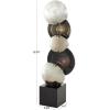 image:imageDeco 79 Glass Abstract Decorative Sculpture Stacked Orb Home Decor Statue with Black Base Accent Figurine 5 x 4 x 16 BlackBlack