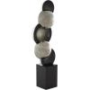 image:imageDeco 79 Glass Abstract Decorative Sculpture Stacked Orb Home Decor Statue with Black Base Accent Figurine 5 x 4 x 16 BlackBlack