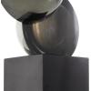 image:imageDeco 79 Glass Abstract Decorative Sculpture Stacked Orb Home Decor Statue with Black Base Accent Figurine 5 x 4 x 16 BlackBlack